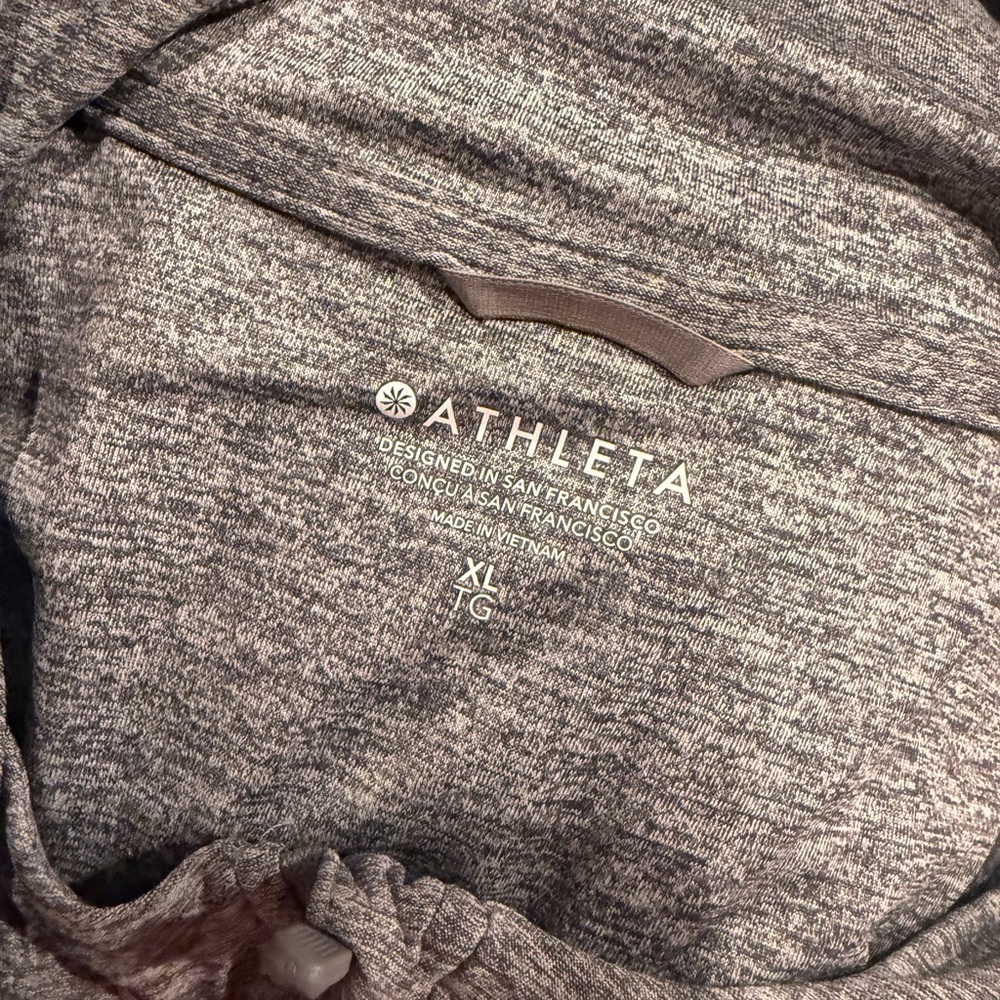 Athleta Heather Gray Sun Protection Zip Up Top Pullover
